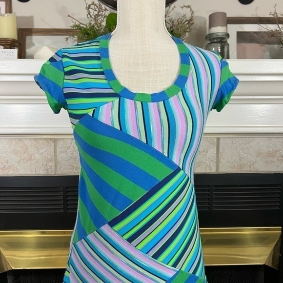Sampleline By Aimee Asymmetrical Jersey Knit Patchwork Print Maxi Dress - Picture 4 of 15
